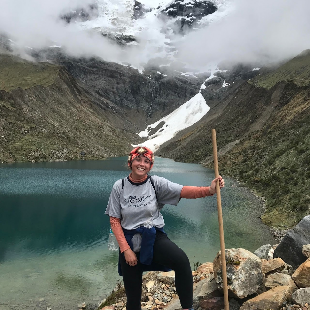 Poppy posing during her travels to South America